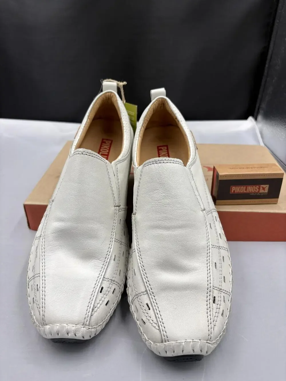 Pikolinos Shoes Mens EU 42 US 9 White Leather Moccasin Slip On Spain 09Z-5807